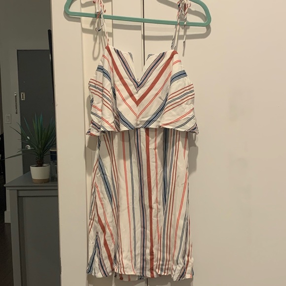 NWT Lulus Dandy Days White Striped Flounce Dress - Picture 3 of 7